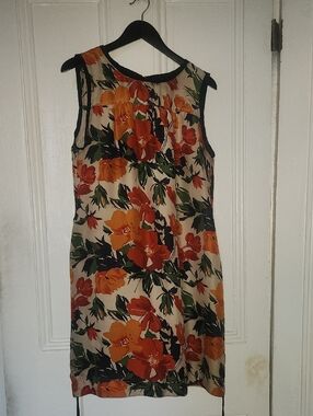 Oscar de la Renta 100% Silk Dress with Multicolor Floral Print